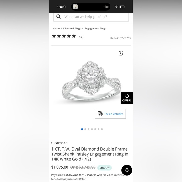Timeless Elegant Silver Diamond Engagement Ring
